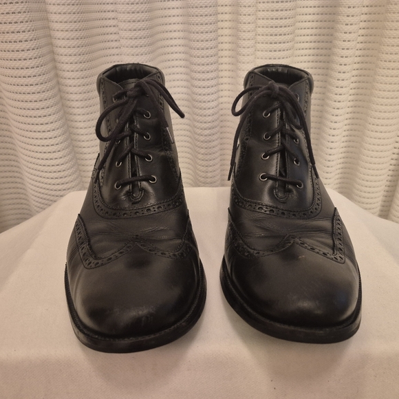 Classic Wing Tip Mens  Black Leather Cole Haan Brogue Boots Size 13 - Picture 1 of 8